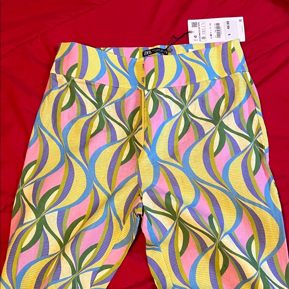 Zara Multicolor Patterned Pants - image 7